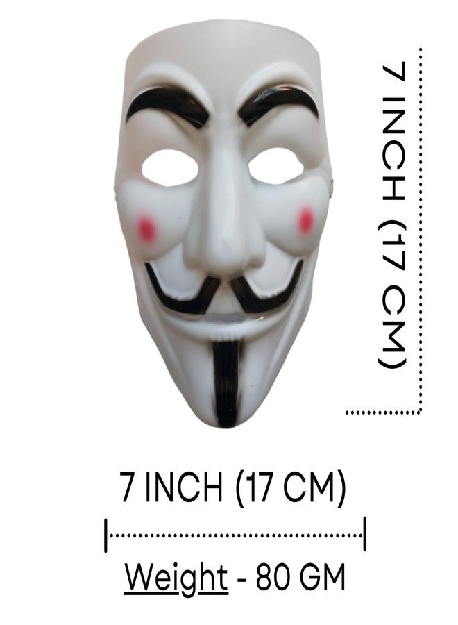 سالفوس أب سولوشنز قناع وجه أنونيموس جوكر من فيلم V for Vendetta من سالفوس آب سولوشنز، بلاستيك أبيض، طقم من قطعتين للرجال والنساء - Image 2